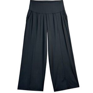 NWT THE GYM PEOPLE YOGA FLAIR CROPS POCKETS BLACK HIGH WAIST MEDIUM ATHLEISURE